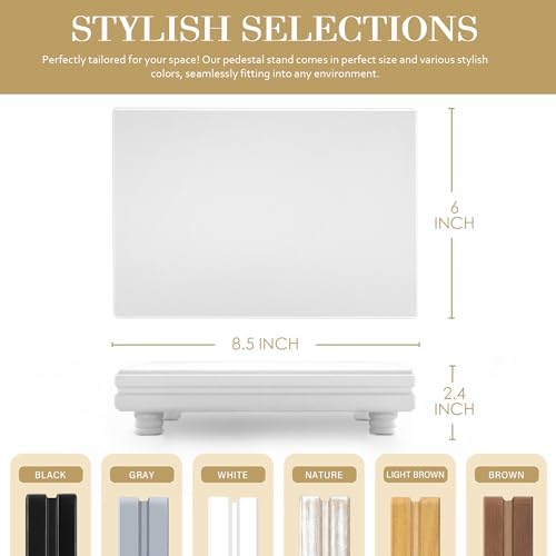 Wood Riser for Home Decor: Display Stand for Kitchen Counter, White in White, alternate view 6