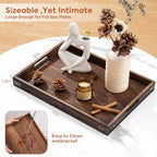Wood Serving Tray - 17In Large Serving Tray with Handles | Decorative Tray in 1, alternate view 3