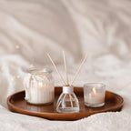 Wood Serving Tray 8 Inch, 2 Pack Round Decorative Platter for Home Decor Kitchen Table Candle Holder, Brown in 3, alternate