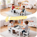 Wood Toddler Table and Chair Set, Kids Activity Desk, White Gray, alternate view 6