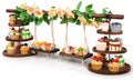 Wooden 3 Tier Cupcake Dessert Table Display Stand with Swing, Larger in Round Tray - Larger