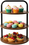 Wooden 3-Tier Cupcake Stand for 50 Cupcakes - Round Tiered Dessert Display & Serving Tray Set for Wedding