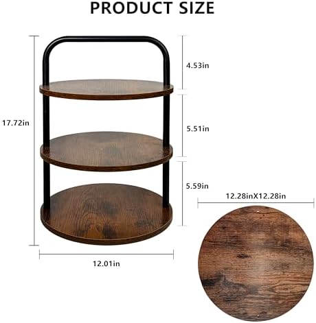 Wooden 3-Tier Cupcake Stand for 50 Cupcakes - Round Tiered Dessert Display & Serving Tray Set for Wedding, alternate view 2