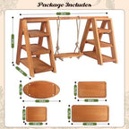 Wooden 3 Tier Cupcake Stand, Rustic Cupcake Display Stand for Dessert Table, Foldable Serving Tray Tower for, alternate view