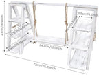 Wooden 3 Tier Cupcake Stand, Rustic Folding Dessert Display Ladder with Swing Tray & Flower Decoration, alternate view 2