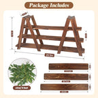 Wooden 3-Tier Cupcake Stand with Removable Trays & Vine Decoration - Foldable Party Display Serving Ladder with, alternate