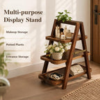 Wooden 3 Tier Swing Cupcake Stand, Dessert Display Extra-Wide for Party in Brown, alternate view 7