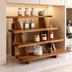 Wooden 4-Tier Cupcake Display Stand, Easy Assembly, Non-Skid Pads in Acacia brown, alternate view 5