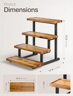 Wooden 4-Tier Cupcake Display Stand, Steel Frame, Assembly Required in Acacia, alternate view 3