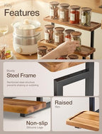 Wooden 4-Tier Cupcake Display Stand, Steel Frame, Assembly Required in Acacia, alternate view 4