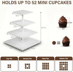 Wooden 4 Tier Cupcake Stand for 50 Cupcakes, Cupcake Holder, Cupcake Tower, Tiered Tray Stand for Birthday Bar, alternate