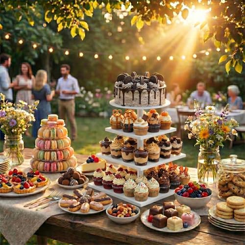 Wooden 4 Tier Cupcake Stand for 50 Cupcakes, Cupcake Holder, Cupcake Tower, Tiered Tray Stand for Birthday Bar, alternate