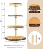 Wooden 4-Tier Rustic Cupcake Stand for Wedding Cakes, Tiered Dessert Tower Display Centerpiece for Parties, alternate view 3