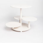 Wooden 4 Tiered Cupcake Stand Rustic Beaded Tower for 50 Cupcakes Party in White, alternate view 4