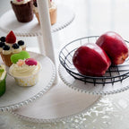 Wooden 4 Tiered Cupcake Stand Rustic Beaded Tower for 50 Cupcakes Party in White, alternate view 6