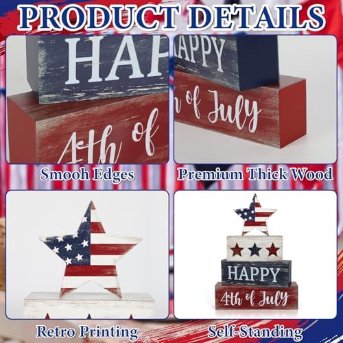 Wooden Block Table Centerpieces for Home Office, alternate view 4