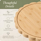 Wooden Cake Plate & Serving Platter with Clear Acrylic Dome Lid in Natural Bamboo, alternate view 5