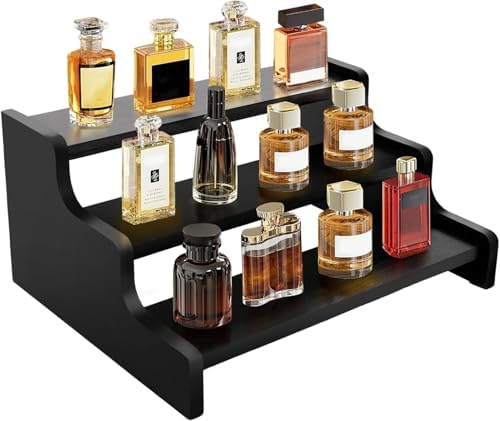 Wooden Cologne Organizer for Men, Perfume Organizer Stand, Cologne Stand with Anti-Slip Washers, Wooden Display