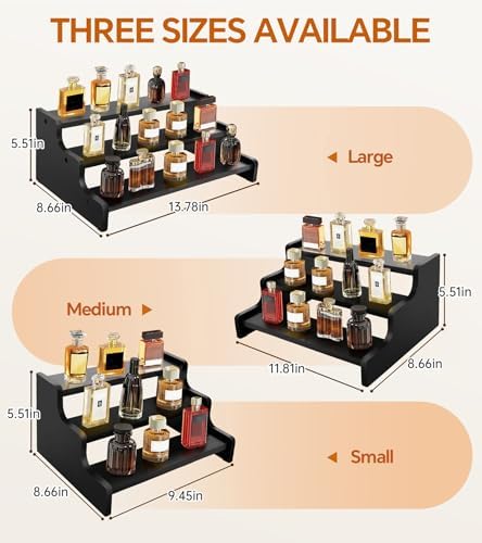 Wooden Cologne Organizer for Men, Perfume Organizer Stand, Cologne Stand with Anti-Slip Washers, Wooden Display, alternate
