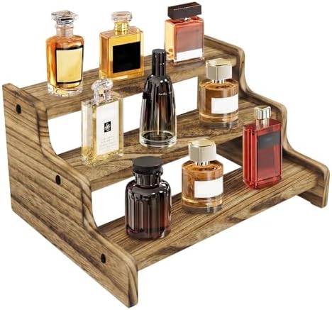 Wooden Cologne Organizer for Men, Perfume Organizer Stand, Cologne Stand with Anti-Slip Washers, Wooden Display