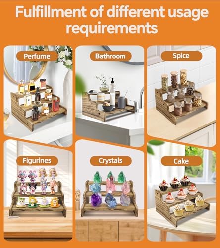 Wooden Cologne Organizer for Men, Perfume Organizer Stand, Cologne Stand with Anti-Slip Washers, Wooden Display, alternate