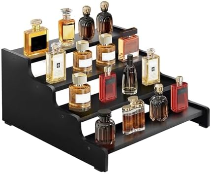 Wooden Cologne Organizer for Men, Perfume Organizer Stand, Cologne Stand with Anti-Slip Washers, Wooden Display