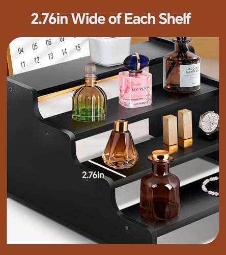 Wooden Cologne Organizer for Men, Perfume Organizer Stand, Cologne Stand with Anti-Slip Washers, Wooden Display, alternate