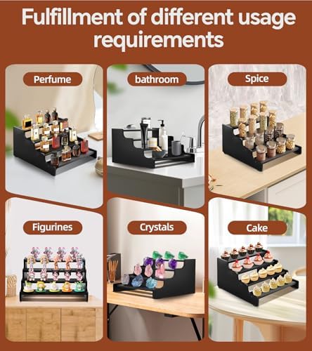 Wooden Cologne Organizer for Men, Perfume Organizer Stand, Cologne Stand with Anti-Slip Washers, Wooden Display, alternate