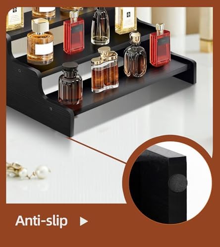 Wooden Cologne Organizer for Men, Perfume Organizer Stand, Cologne Stand with Anti-Slip Washers, Wooden Display, alternate