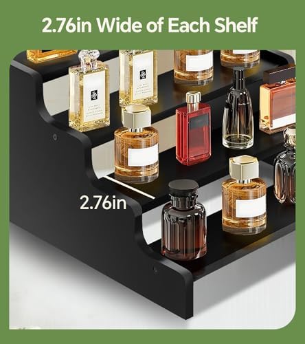 Wooden Cologne Organizer for Men, Perfume Organizer Stand, Cologne Stand with Anti-Slip Washers, Wooden Display, alternate