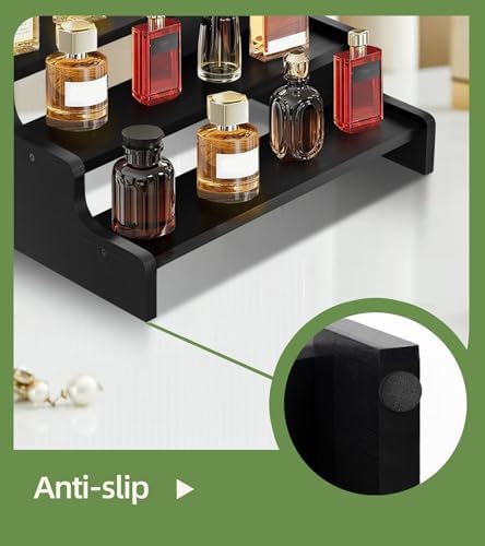 Wooden Cologne Organizer for Men, Perfume Organizer Stand, Cologne Stand with Anti-Slip Washers, Wooden Display, alternate