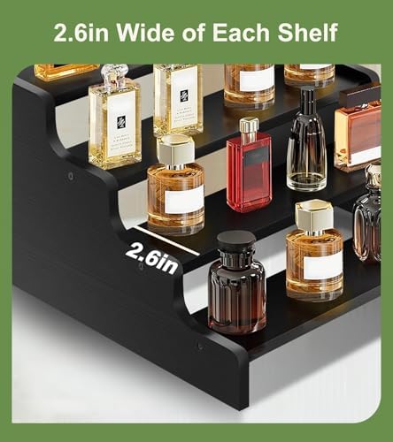 Wooden Cologne Organizer for Men, Perfume Organizer Stand, Cologne Stand with Anti-Slip Washers, Wooden Display, alternate