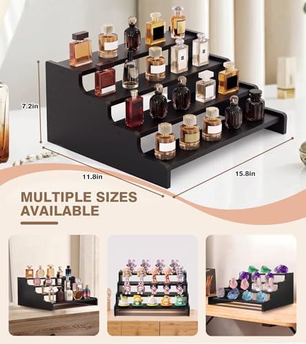 Wooden Cologne Organizer for Men, Perfume Organizer Stand, Cologne Stand with Anti-Slip Washers, Wooden Display, alternate