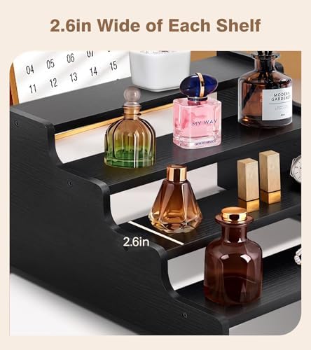 Wooden Cologne Organizer for Men, Perfume Organizer Stand, Cologne Stand with Anti-Slip Washers, Wooden Display, alternate