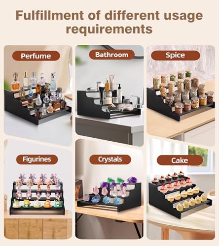 Wooden Cologne Organizer for Men, Perfume Organizer Stand, Cologne Stand with Anti-Slip Washers, Wooden Display, alternate