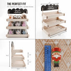 Wooden Cookie Display Stand with Chalkboard Sign for Bakers, Vendors, Craft Fairs | Pastry Display for Market, alternate view