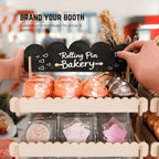 Wooden Cookie Display Stand with Chalkboard Sign for Bakers, Vendors, Craft Fairs | Pastry Display for Market, alternate view