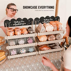 Wooden Cookie Display Stand with Chalkboard Sign for Bakers, Vendors, Craft Fairs | Pastry Display for Market, alternate view