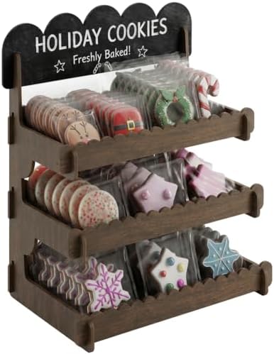 Wooden Cookie Display Stand with Chalkboard Sign for Bakers, Vendors, Craft Fairs | Pastry Display for Market