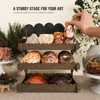 Wooden Cookie Display Stand with Chalkboard Sign for Bakers, Vendors, Craft Fairs | Pastry Display for Market, alternate view