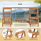 Wooden Cupcake Stand, 3 Tier Cupcake Display Stand, Brown in Brown, alternate view 4