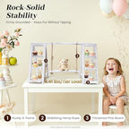 Wooden Cupcake Stand, 3 Tier Dessert Display Serving Tray in White, alternate view 5