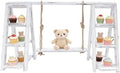 Wooden Cupcake Stand, 3 Tier Dessert Serving Tray Ladder Stand Rack Table Foldable Wood Food Display Set with