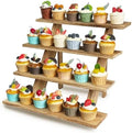 Wooden Cupcake Stand 4 Tier Cupcake Display Stand Rustic Cupcake Table Display for Wedding, Party Desserts in