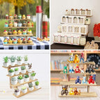 Wooden Cupcake Stand 4 Tier Cupcake Display Stand Rustic Cupcake Table Display for Wedding, Party Desserts in, alternate view