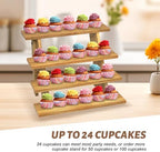 Wooden Cupcake Stand - 4 Tier Cupcake Display Stand, Rustic Tiered Display Stand, Tool Free Installation Cupcake, alternate