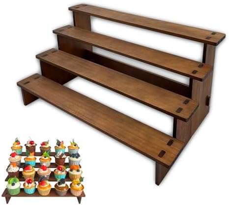 Wooden Cupcake Stand 4 Tier Cupcake Stand Cupcake Holder Rustic Wood Cupcake Display Stand Wooden Dessert
