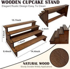 Wooden Cupcake Stand 4 Tier Cupcake Stand Cupcake Holder Rustic Wood Cupcake Display Stand Wooden Dessert, alternate view 3