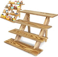 Wooden Cupcake Stand 4 Tier Cupcake Stand Rustic Wood Cake Stand for 24 Cupcakes Wedding Cupcake Display in Wood