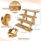 Wooden Cupcake Stand 4 Tier Cupcake Stand Rustic Wood Cake Stand for 24 Cupcakes Wedding Cupcake Display in Wood, alternate